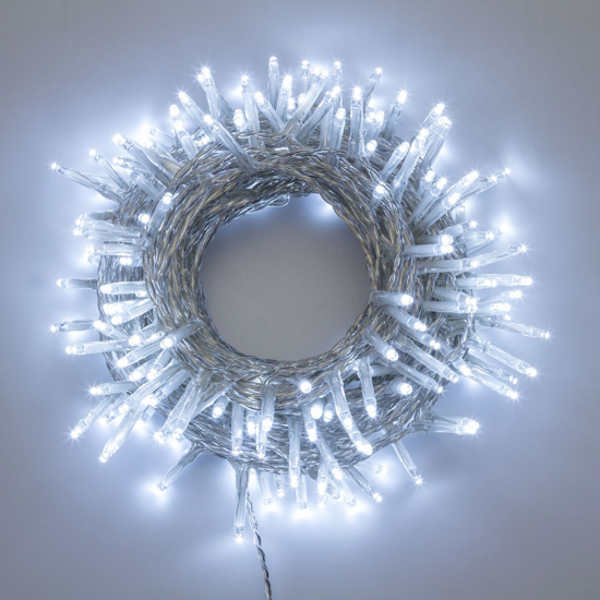 Immagine di MINILUCCIOLA 180 LED BIANCO FREDDO CAVO TRASPARENTE 13,1MT