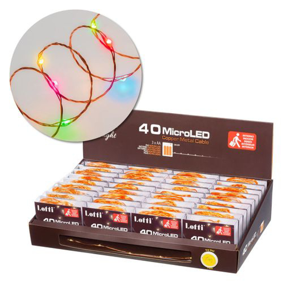 Immagine di CATENA LIN. 40LED RGB 3,9MT MULTIFLASH BATTERIA