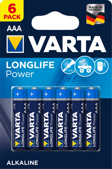 Immagine di BATTERIA AAA (MINISTILO) - LONGLIFE POWER BLISTER 6PZ