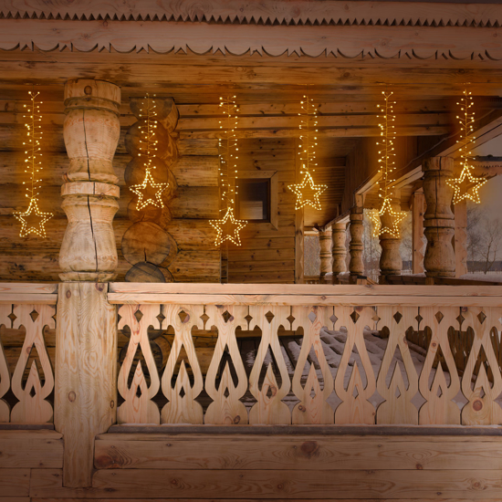 Immagine di TENDA 8 STELLE METALLO 950LED BIANCO CALDO L320XH80CM