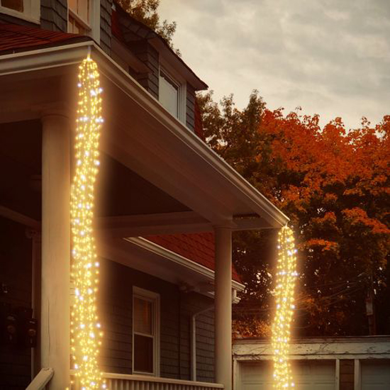 Immagine di CASCATA 900FLASHLED CALDO / FREDDO CAVO ARGENTO H300CM