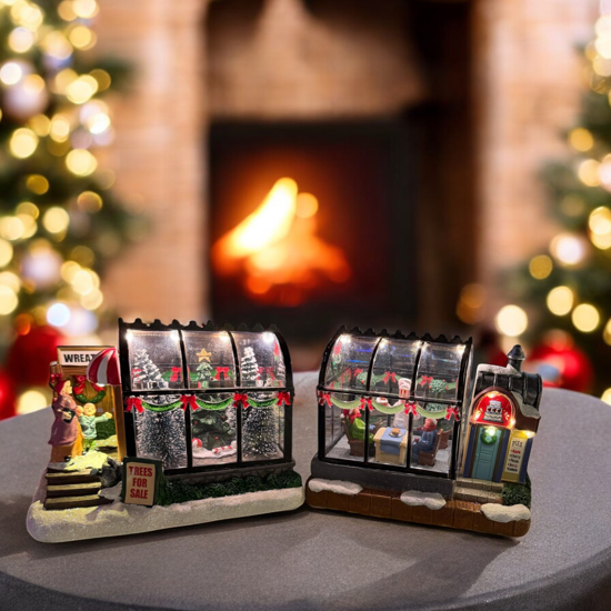 Immagine di DECORAZIONE VILLAGGIO NATALIZIO IN SERRA LED BIANCO CALDO