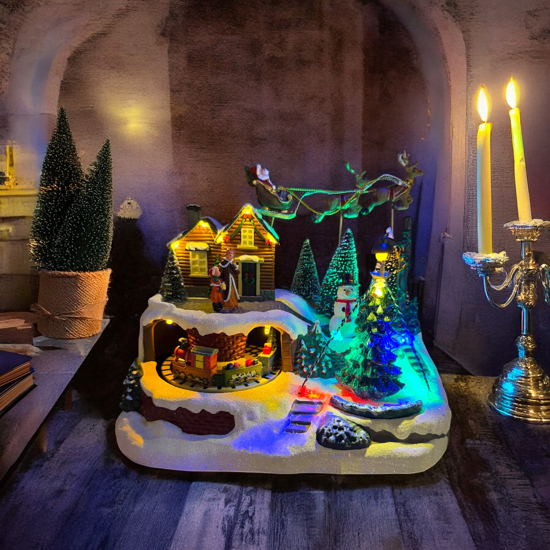 Immagine di VILL. INNEVATO CON BABBO NATALE SU SLITTA VOLANTE E